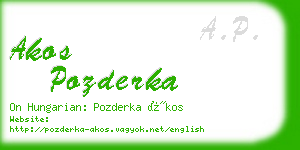 akos pozderka business card